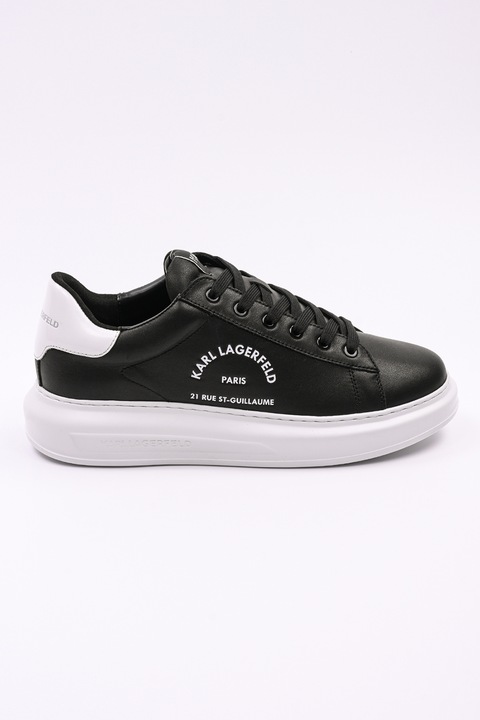 Karl Lagerfeld, Кожени спортни обувки с лого, Черен