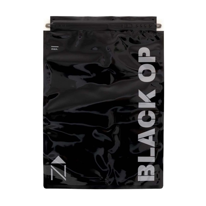 Fekete Ziplock táska Noaks Black OP M Szagtalan, 33 x 44,3 cm, újrafelhasználható, vízálló