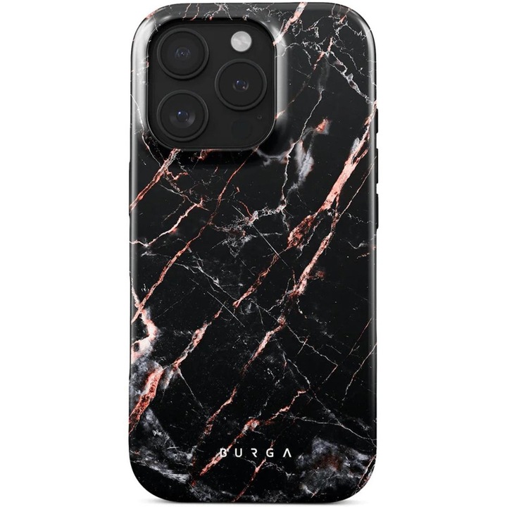 Husa de protectie Burga Dual Layer, Rose Gold Marble pentru iPhone 16 Pro