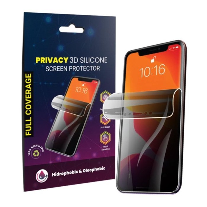 Защитно фолио Lemontti Silicon Privacy за iPhone 16 Plus