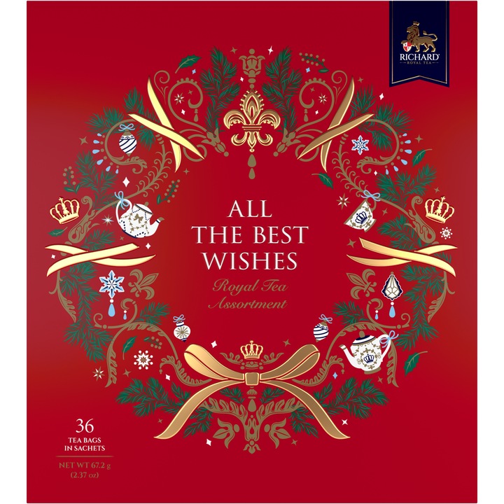 Richard Royal All The Best Wishes karácsonyi tea válogatás 67, 2g (36 filteres/9íz)