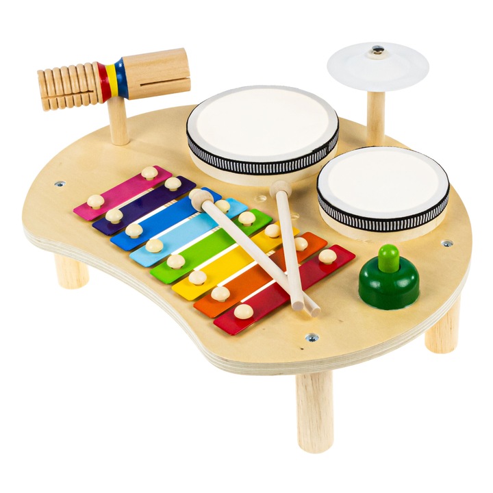 Set instrumente muzicale pentru copii, din lemn, + 3 ani