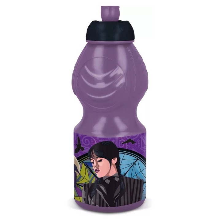 Wednesday пластмасова бутилка за вода Nevermore Academy 400 мл