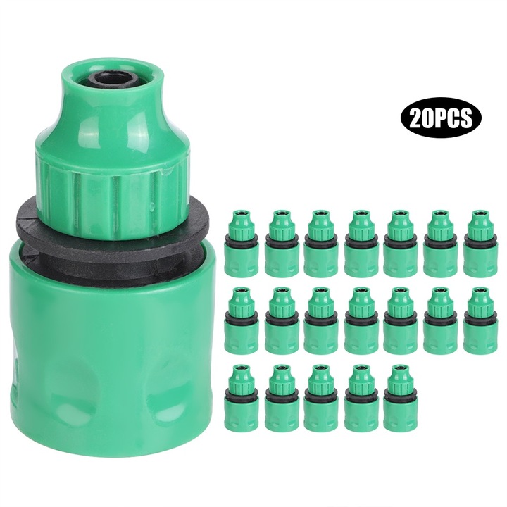 Set 20 Gyorscsatlakozó Öntöző Mufe Jormftte, 8/12mm, Prémium Anyag, Tartós, Könnyen Telepíthető