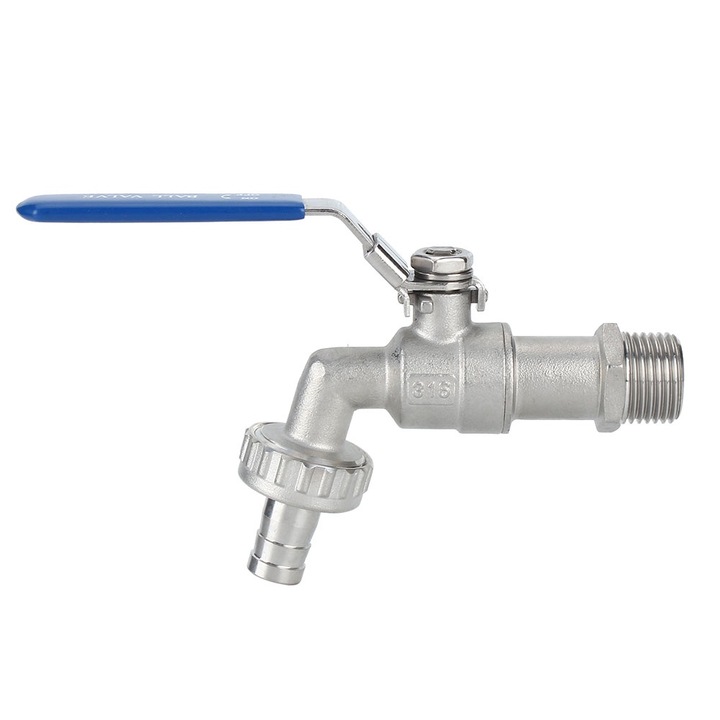 Robinet Jormftte 1/2, rozsdamentes acél, ergonomikus fogantyúval, 300PSI üzemi nyomással, kerti és mosógéphez