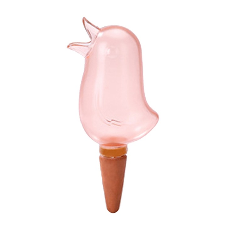 Automatikus öntöző, Jormftte, madár alakú, átlátszó műanyag, rózsaszín, kompakt méret