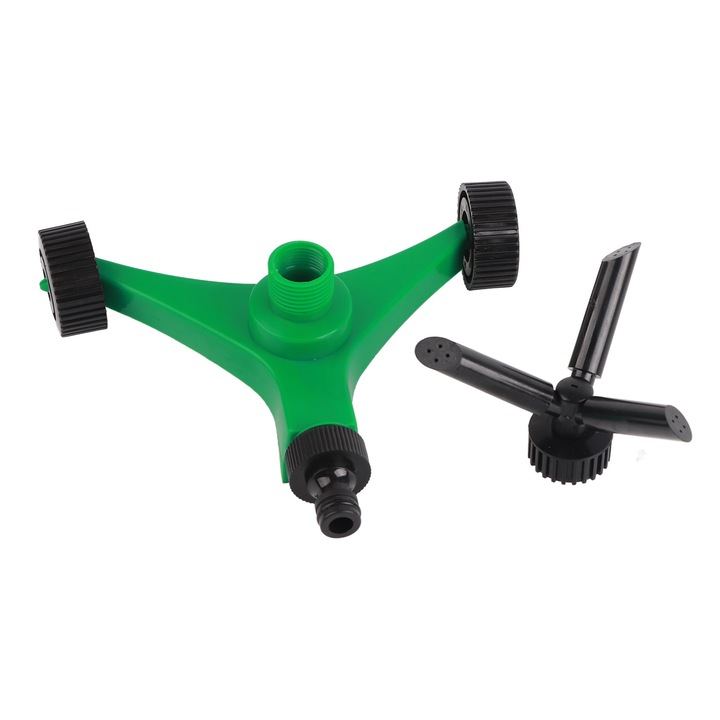 Автоматичен въртящ се на 360 градуса разпръсквач, 3-раменен накрайник за поливане за градинска трева, селско стопанство