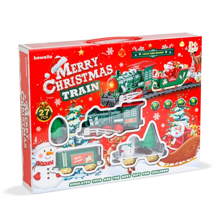 Bewello Karácsonyi kisvasút 27 részes terepasztal Karácsonyi kisvasút - zenél, világít - elemes BW2043