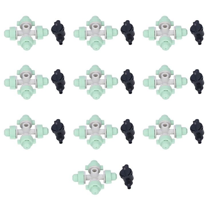 10 darabos Jormftte mikro öntöző fúvóka készlet, 4/7 mm, kertbe, műanyag, korrózióálló