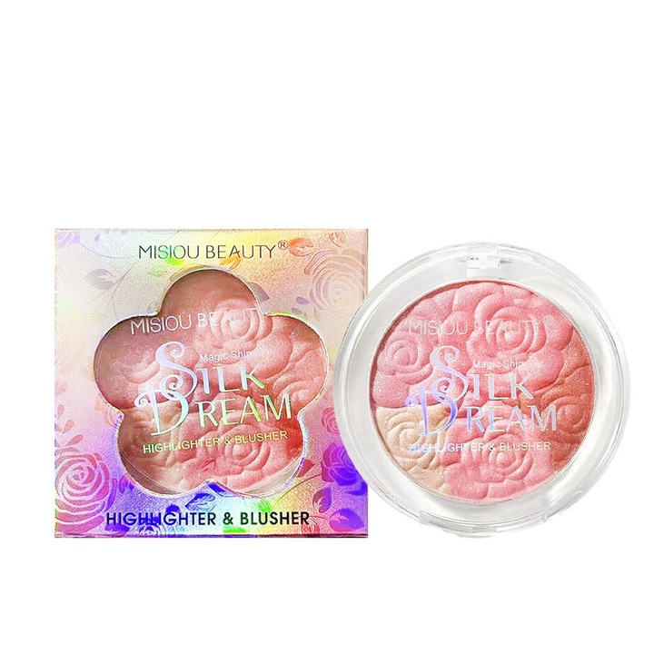 Paleta fard obraz MISIOU BEAUTY, 3 nuante rosu, multicolor, 50g