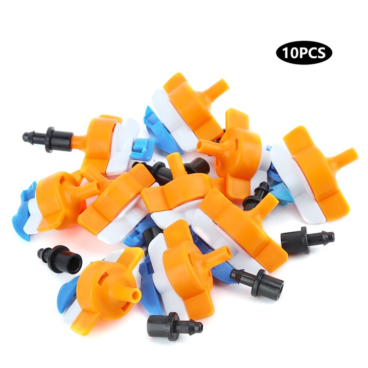 10 db mikroszórófejes öntöző tartozék készlet, Jormftte, 360 fokos forgatás, 3-4 m szórási sugár, környezetbarát anyag