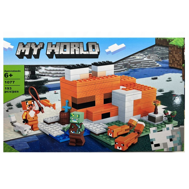 Minecraft My World építőkészlet, Narancssárga Róka, 193 darab