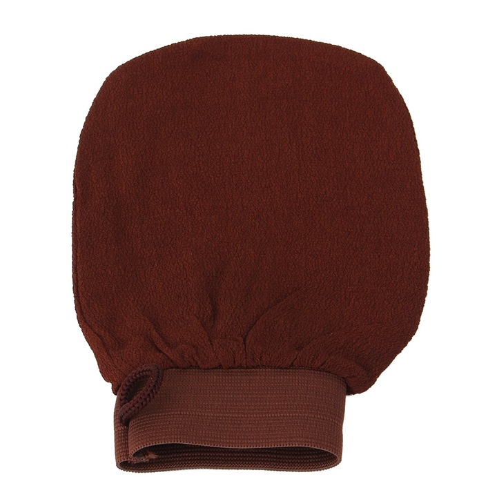 Jormftte fürdőszivacs, hámlasztó kesztyű, 15x21cm, barna színű, elasztikus kivitel