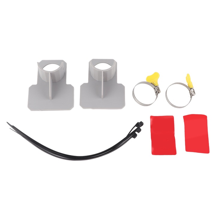 Jormftte medence tömlőtartó készlet, 2 db, szürke, ABS műanyag, rozsdamentes acél bilincsekkel