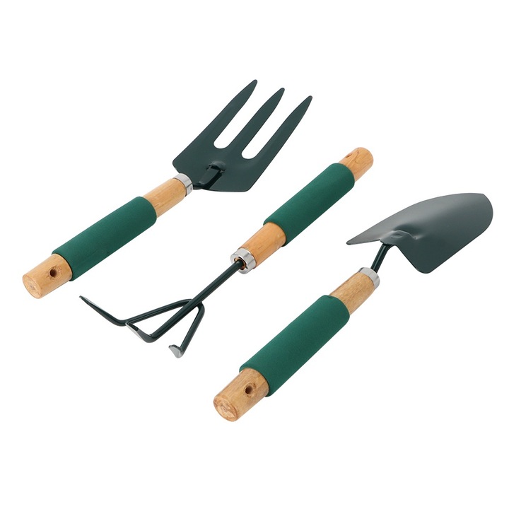 Jormftte kerti szerszámkészlet, 3 darabos, fa/szénacél, korrózióálló