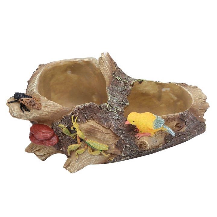 Gyanta kaspó állatfigurás díszítéssel, Jormftte, pozsgás növényekhez, irodába, 15x15cm