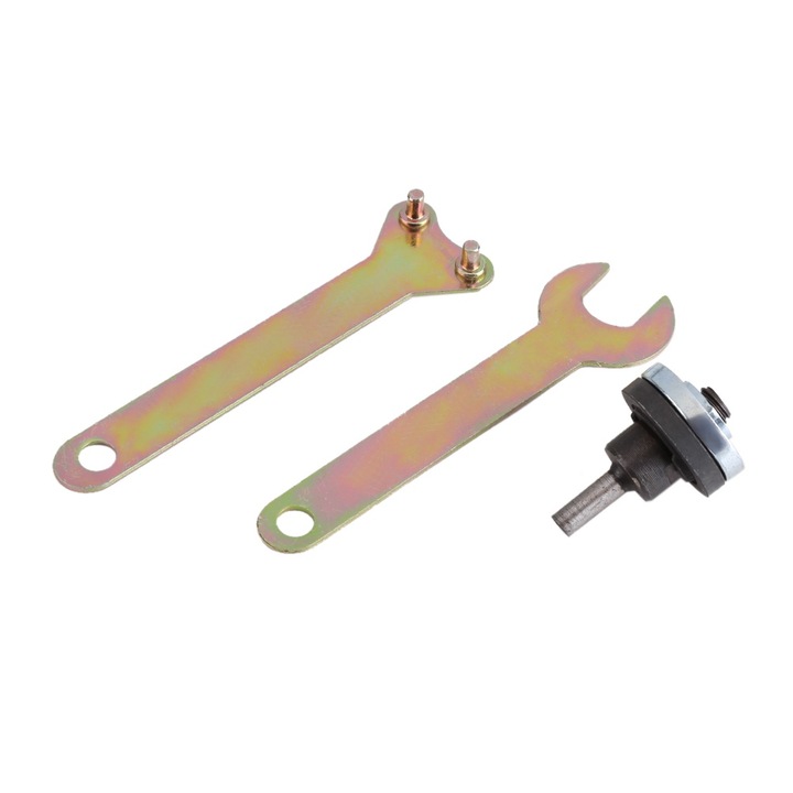 Sarokcsiszoló tartozékkészlet, Jormftte, belső és külső karimás anyák, kulcs, 5 darab, 10mm/6mm