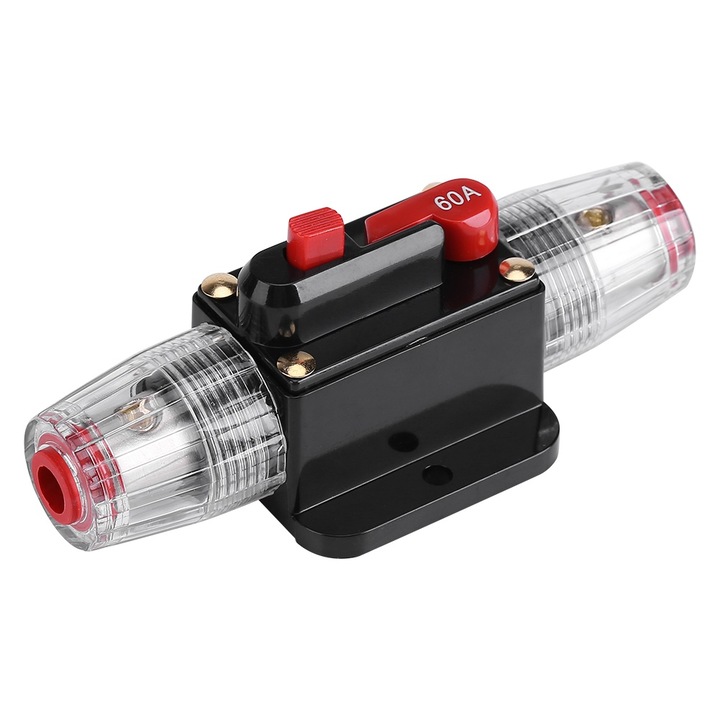 Jormftte DC12V-24V, 60A autó áramkör védőeszköz, panelre szerelhető, magas hőmérsékletnek ellenálló