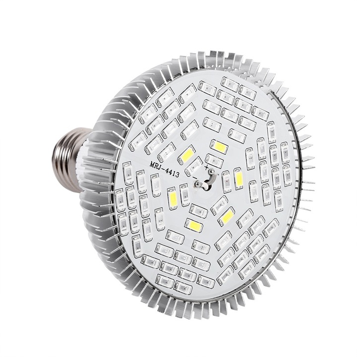Lampa LED pentru cresterea plantelor Jormftte, 50W, spectru complet, E27, 78 LED-uri, pentru gradina, utilizare usoara