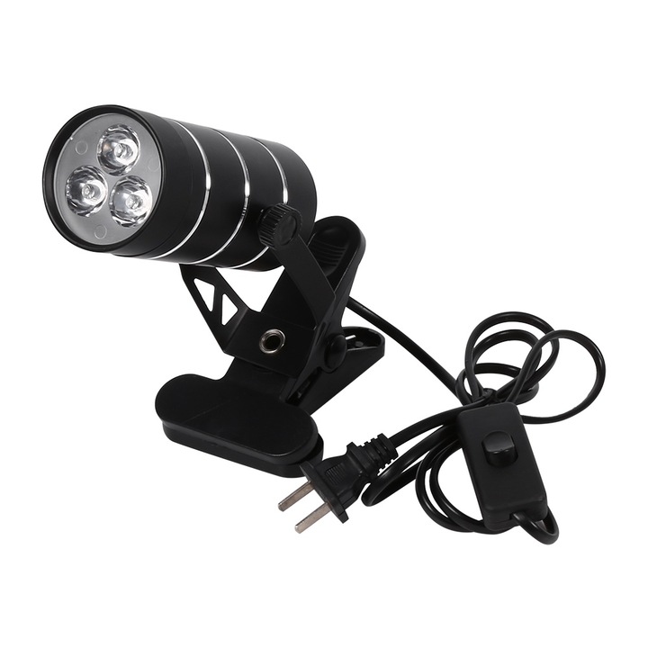 Lampa de crestere pentru plante Jormftte, set 3 piese, ajustabila, cu clema, neagra, 220V