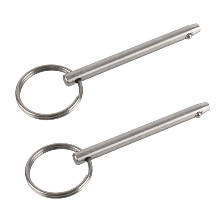 Set 2 Piese Pin Rapid pentru Bimini, Yakumuz, Otel Inoxidabil 316, Diametru 1/4"(6.3mm), Lungime Totala 3"(76mm)