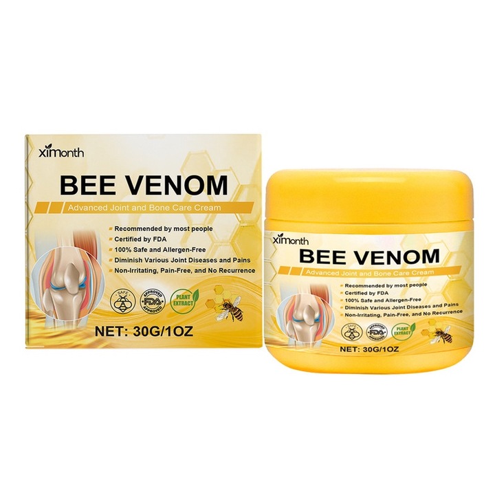 Крем за грижа за ставите Ximonth Bee-Venom, лесен за нанасяне, бързо попиване, 50 ml