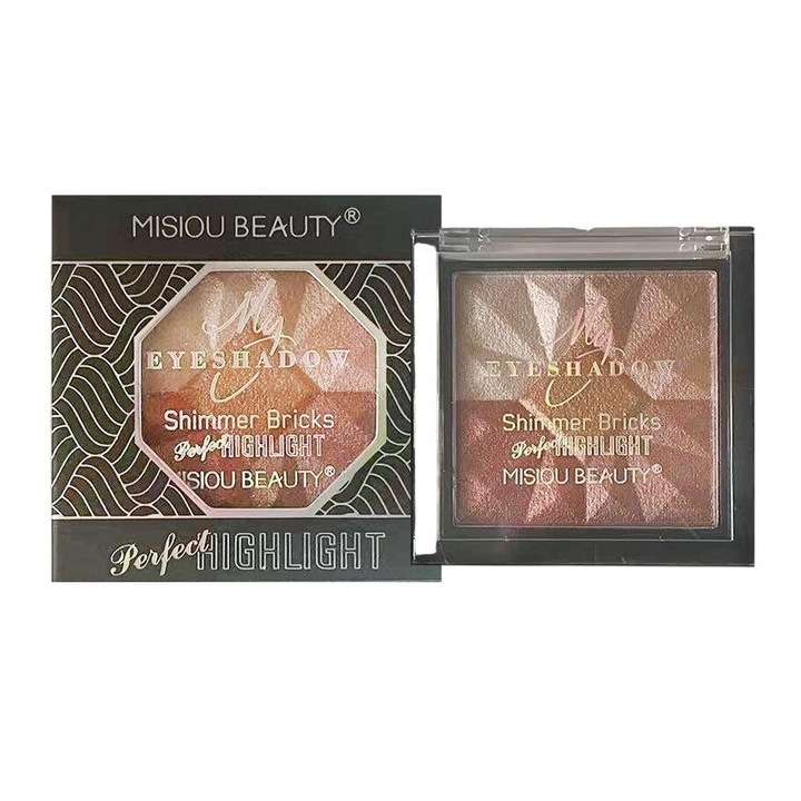 Сенки за очи, MISIOU BEAUTY, 5-цветна палитра, блестящи, многоцветни, 40гр.