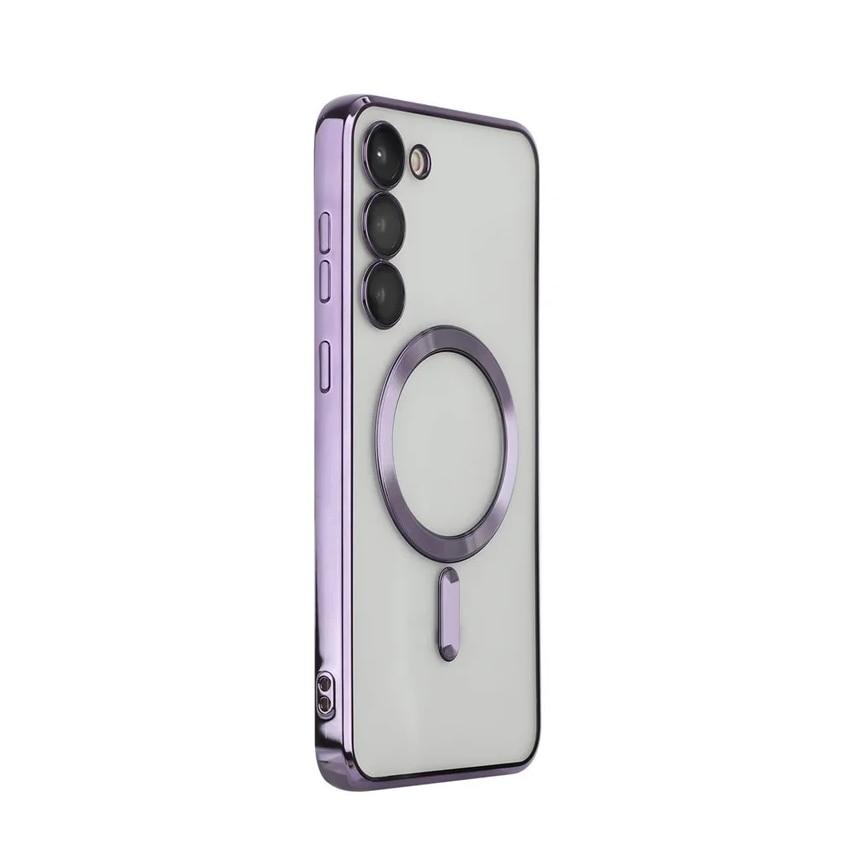 Husa compatibila cu Samsung Galaxy S24 Fe, ALC MOBILE, pentru telefon mobil cu protectie pentru camera, Tehnologie MagSafe, rezistenta la socuri, contur Mov