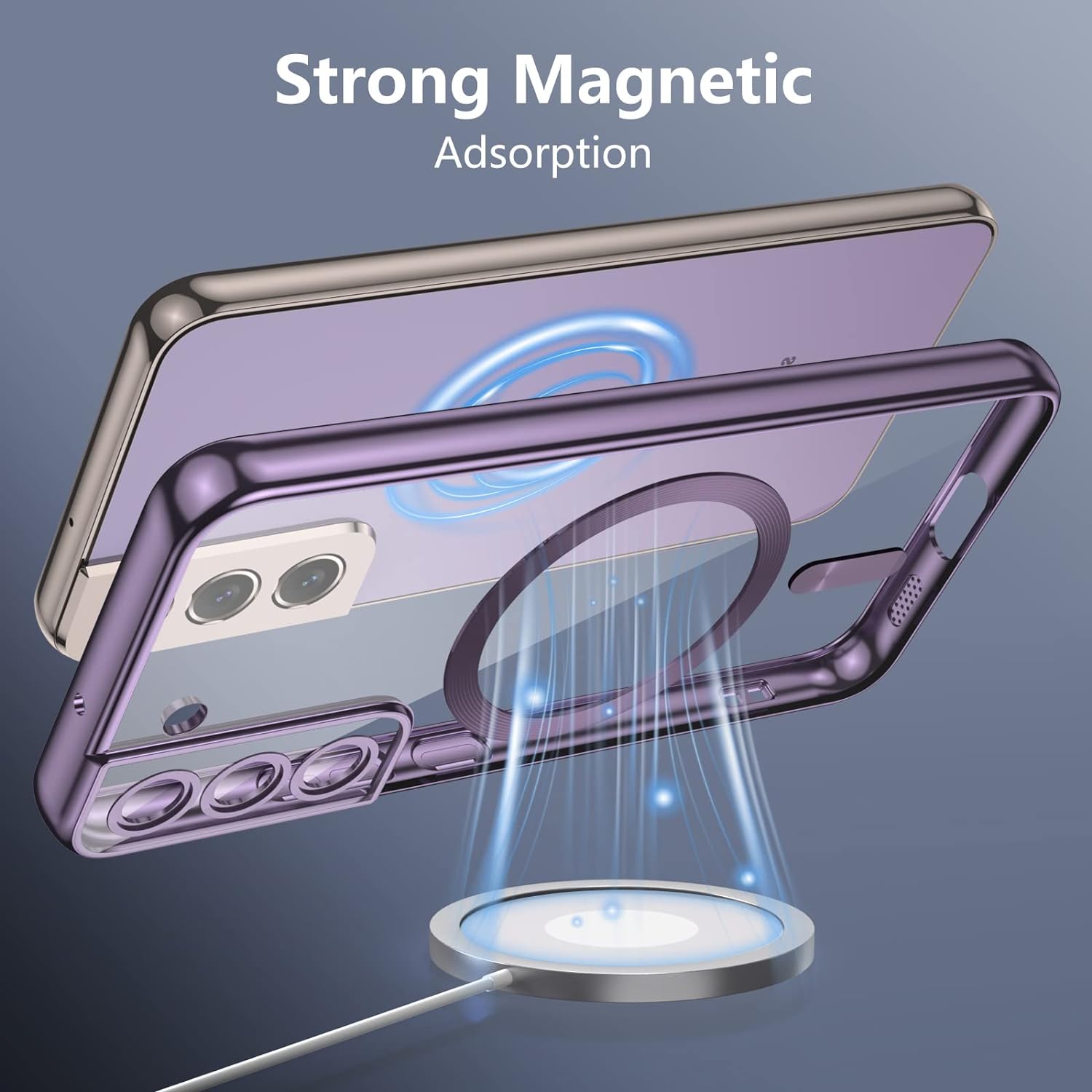 Husa compatibila cu Samsung Galaxy S24 Fe, ALC MOBILE, pentru telefon mobil cu protectie pentru camera, Tehnologie MagSafe, rezistenta la socuri, contur Mov