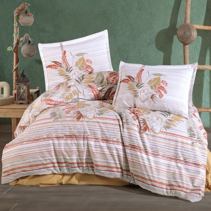 Dupla ágynemű, 100% megerősített pamut, 4 db, 240 x 260 cm, Speciális ágynemű, Oliva