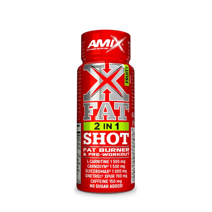 Fiola, Amix, Fat Burner XFat 2in1 Shot, Fructe tropicale, 60 ml