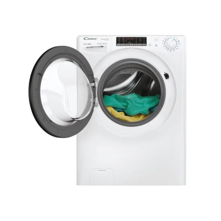 Masina de spalat rufe cu uscator Candy CSOW61066TWMB6-S, Spalare 10 kg, Uscare 6 kg, 1600 rpm, Clasa D, Snap and Wash, Speed Driver Inverter, Alb