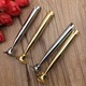 Set 2 suporturi metalice pentru pixuri, pentru birou, cu baza rotativa tip palnie, argintiu si auriu