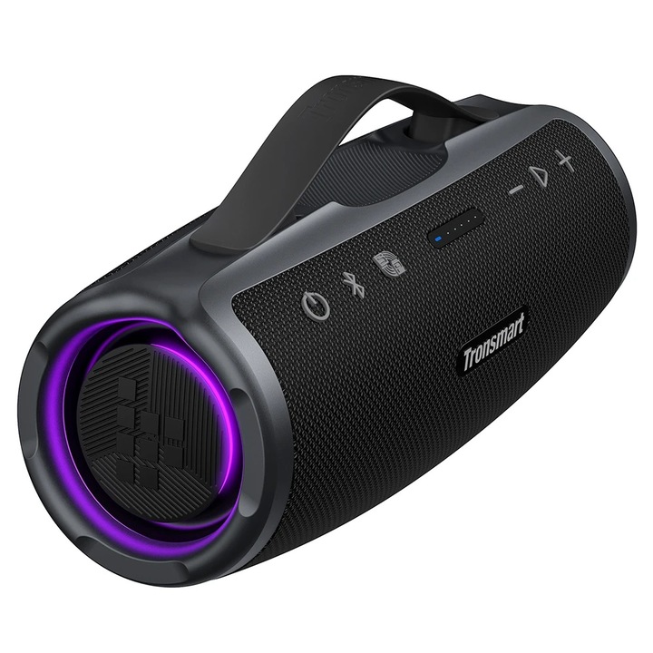 Tronsmart Mirtune S100 hordozható kültéri hangszóró, Bluetooth 5.3, testreszabható EQ, 50 W kimenet, 20 óra lejátszás, IPX7 vízálló, visszahúzható fogantyú