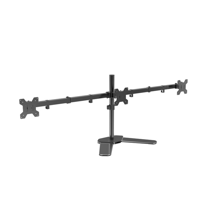 Стойка за монитор BlackMount DESK03, 3 монитора 10-27", с основа