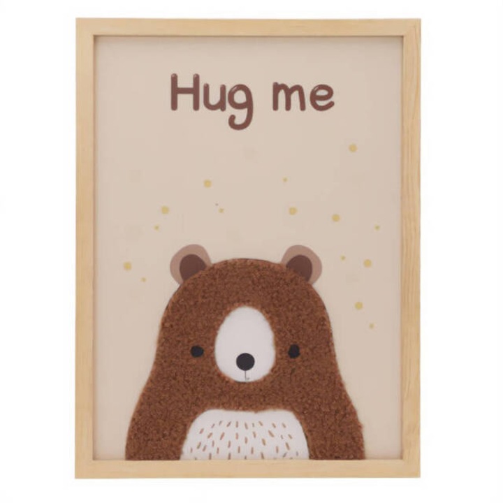 Keretezett emléktábla imádnivaló üzenettel a gyerekszobába, 30 x 40 cm - medve