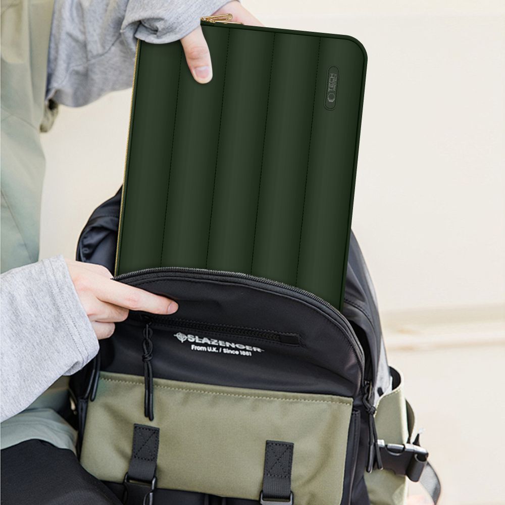 Set husa laptop 15/16 inch si husa pentru accesorii TECH-PROTECT Puffy Green