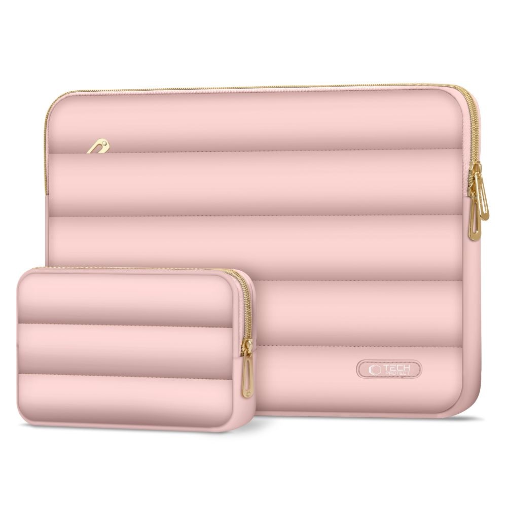 Set husa laptop 13/14 inch si husa pentru accesorii TECH-PROTECT Puffy Rose