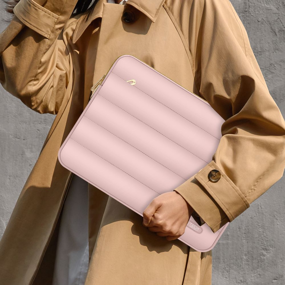 Set husa laptop 13/14 inch si husa pentru accesorii TECH-PROTECT Puffy Rose