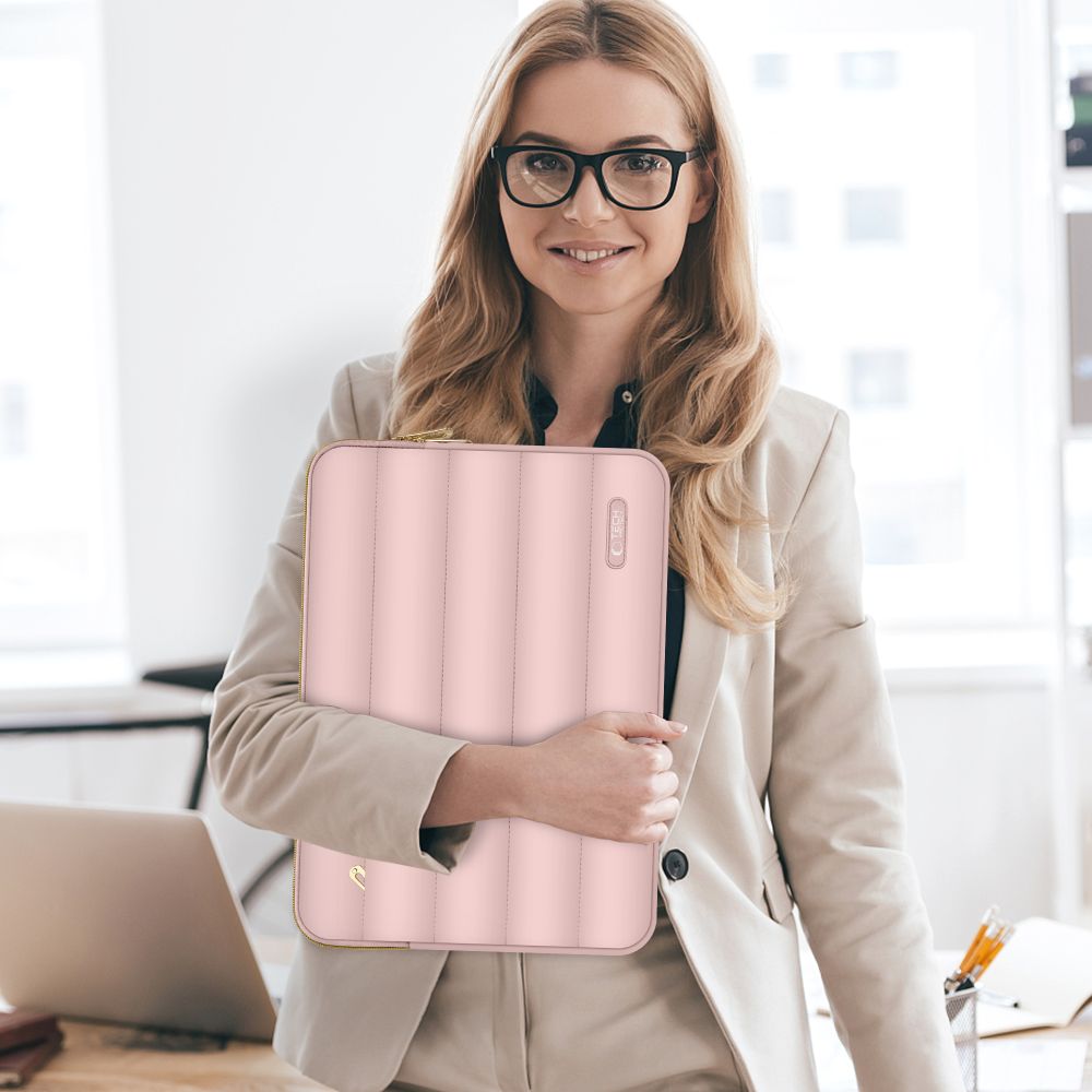 Set husa laptop 13/14 inch si husa pentru accesorii TECH-PROTECT Puffy Rose