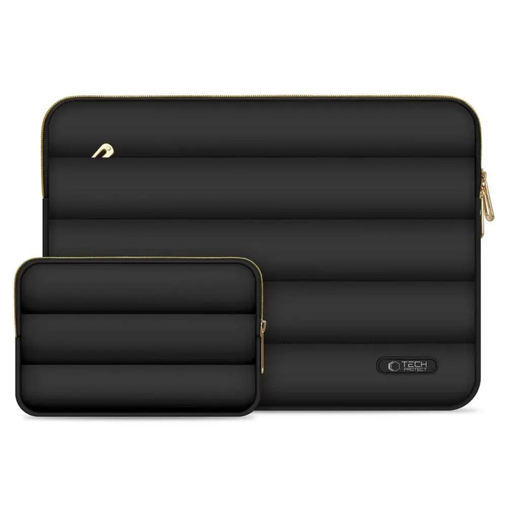 Set husa laptop 15/16 inch si husa pentru accesorii TECH-PROTECT Puffy Black