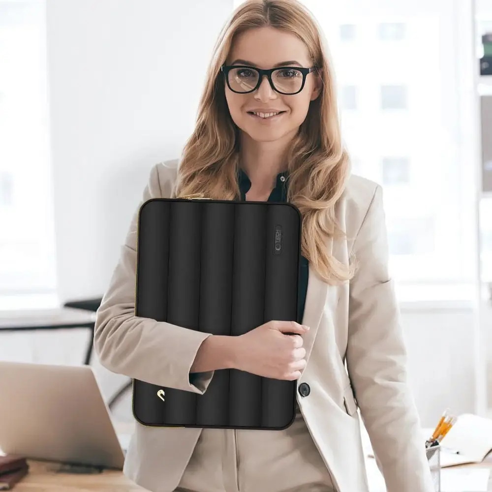 Set husa laptop 13/14 inch si husa pentru accesorii TECH-PROTECT Puffy Black