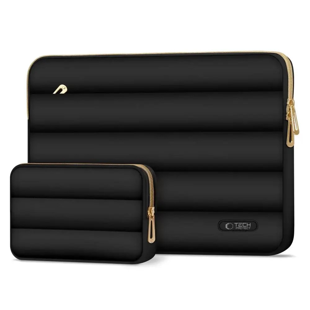 Set husa laptop 13/14 inch si husa pentru accesorii TECH-PROTECT Puffy Black