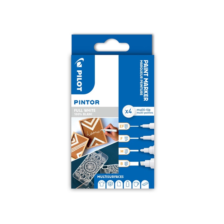 Pintor 4 db-os szett fehér 4 féle méret (EF, F, M, B)