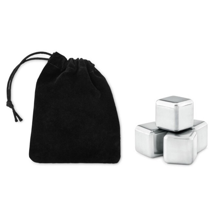 Комплект кубчета лед, 4 броя, Неръждаема стомана
