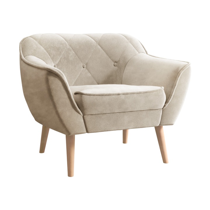 Fotoliu Qurimen 1, MIRJAN24, bej, 74x80x75 cm