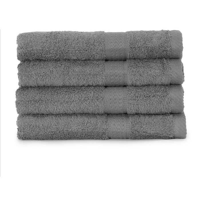 Комплект 4 кърпи за ръце, памук, anthracite grey, 50 х 100 см