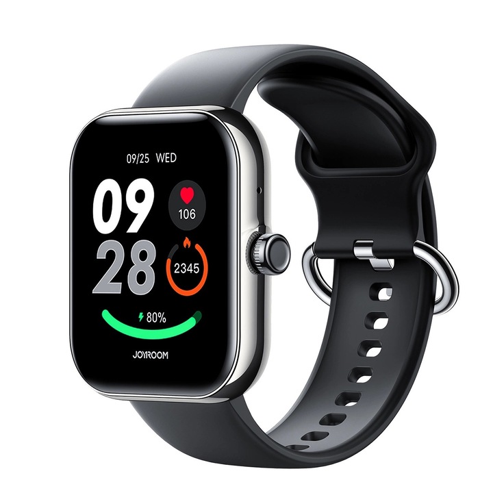 Ceas Smartwatch Unisex D20L,1.3 inch, Sport, fitness, Monitorizare calorii, Rezistent la apaIP67, Negru