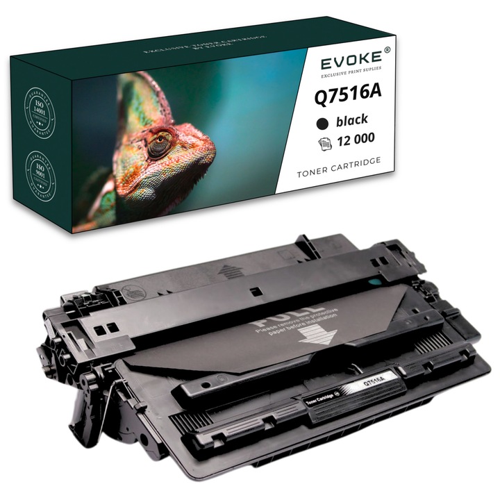 Toner cartus imprimanta pentru HP Q7516A negru, 12000 pagini, 16A, compatibil cu 5200 5200DTN 5200L 5200TN