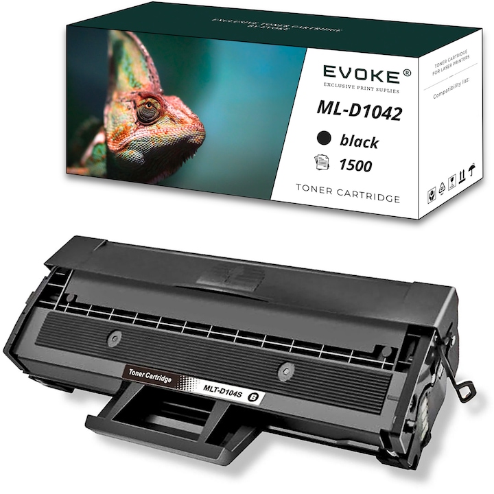 Toner cartus imprimanta pentru SAMSUNG MLT-D1042S negru, 1500 pagini, MLTD1042S, compatibil cu ML-1660 SCX-3200 ML-1665 ML-1670